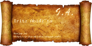 Iritz Abiáta névjegykártya